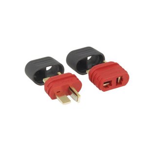 Deans T plug pair - V3 - with protection cover, T-Connector