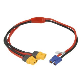 Power supply Y-connection cable for iSDT SP2417/SP2425 - EC3 female to 2 pair XT60 female - 40cm
