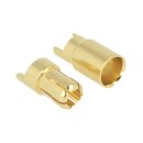 6 mm Stecker und Buchse vergoldet - Stecker geschlitzt