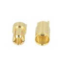 6 mm Stecker und Buchse vergoldet - Stecker geschlitzt