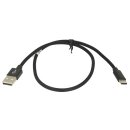 USB-A to USB-C - USB 2.0 data cabel - black - 0.5 m