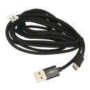 USB-A to USB-C - USB 2.0 data cabel - black - 3 m